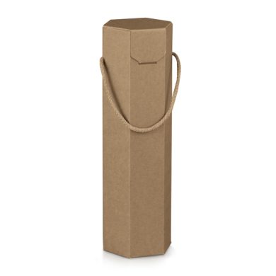 Boîte hexagonale kraft pour bouteille de vin