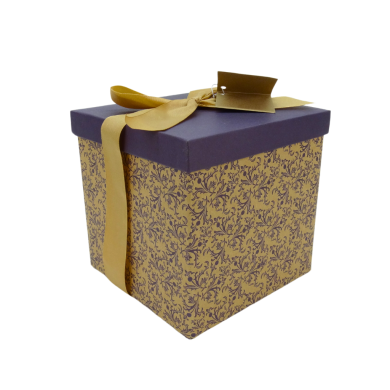 Boite cadeau pliable à motifs mauve | Les Emballages 1.2.3.