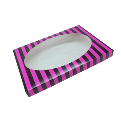 Boîtes pour chocolats avec fenêtre en carton noir/rose