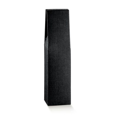 Boîte pour bouteille de vin noir texturé